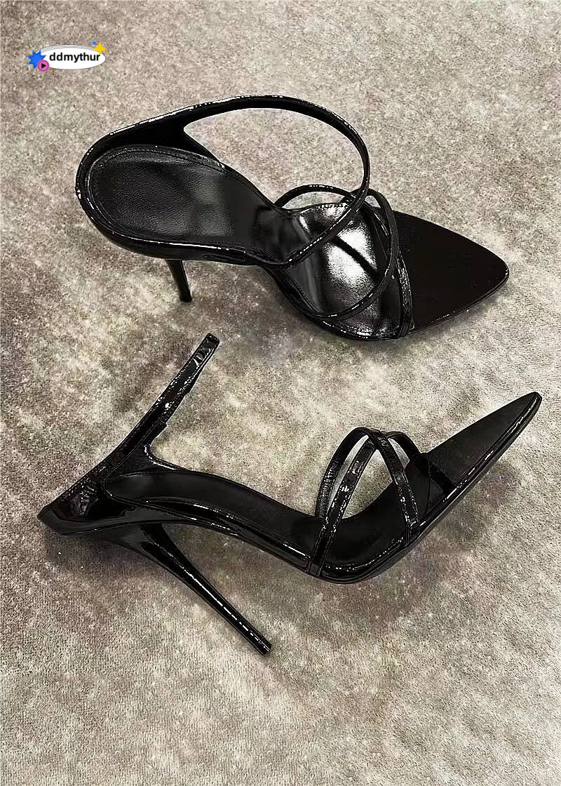 High Heels Women's Stiletto Heel 2024 Summer New Pointed Strap Rear Empty Sexy Open Toe Sandals for Women Outer Wear ddmythur