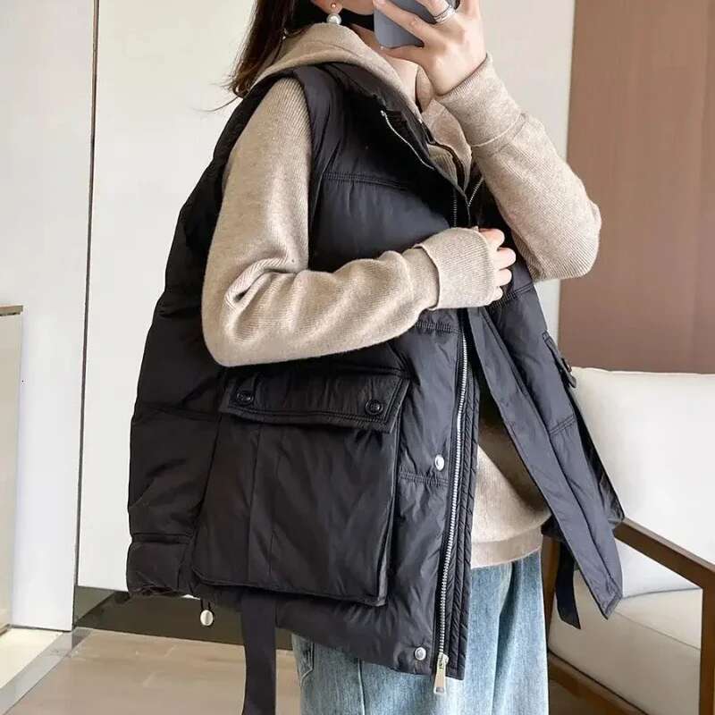 Lady Padded Cotton Giletes Half Loose Short Cheap Winter Clothing Warm Womens Vests Korean Style Lightweight Autumn Pretty Cold