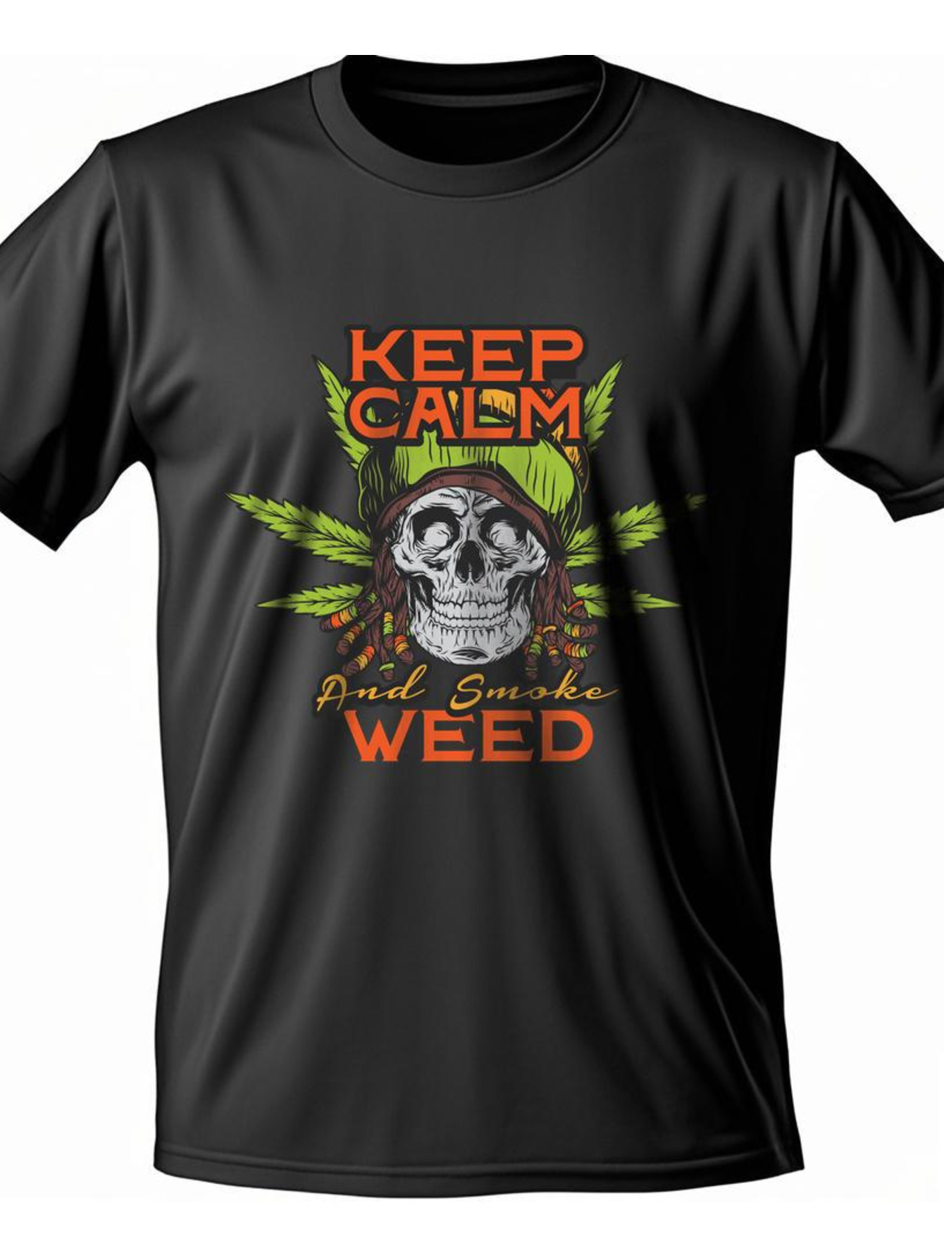 Dongdumaoyi 180G Black S-3Xl Men T Shirts Adult White Short Sleeve Graphics Round Collar Cotton Skull 7891
