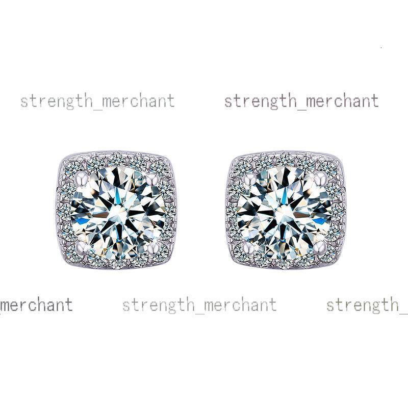 Trendy Womens Moissanite Stud Earrings 925 Sterling Silver Hypoallergenic Wedding Jewelry Fashion