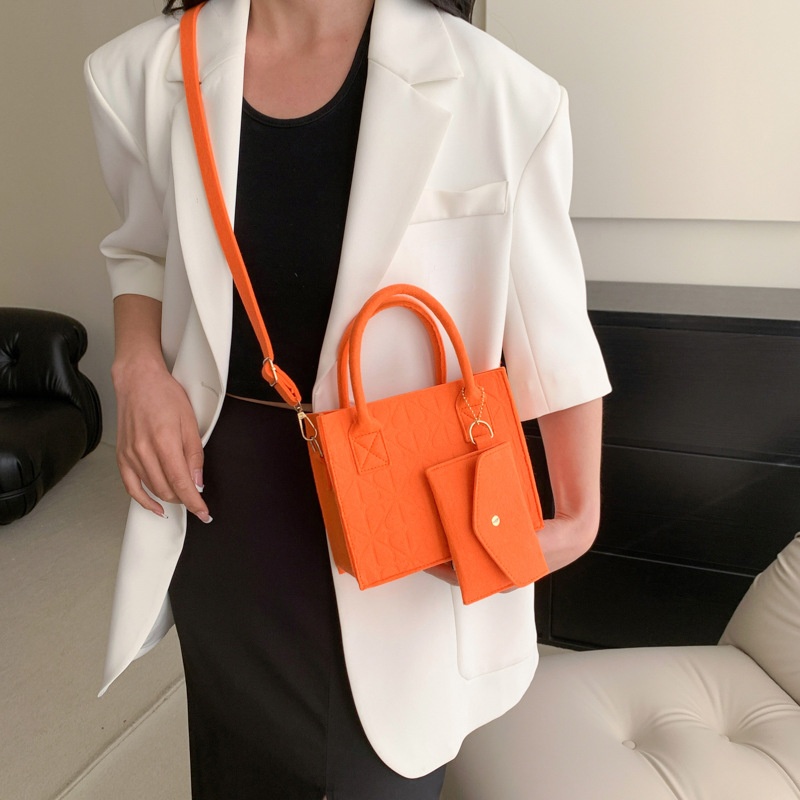 Designer Bag Luxury Bag Free Shipping Women S Designer New Korean Version Simple Indentation Felt Lightweight Two Piece Set Shoulder Bag Small Square 