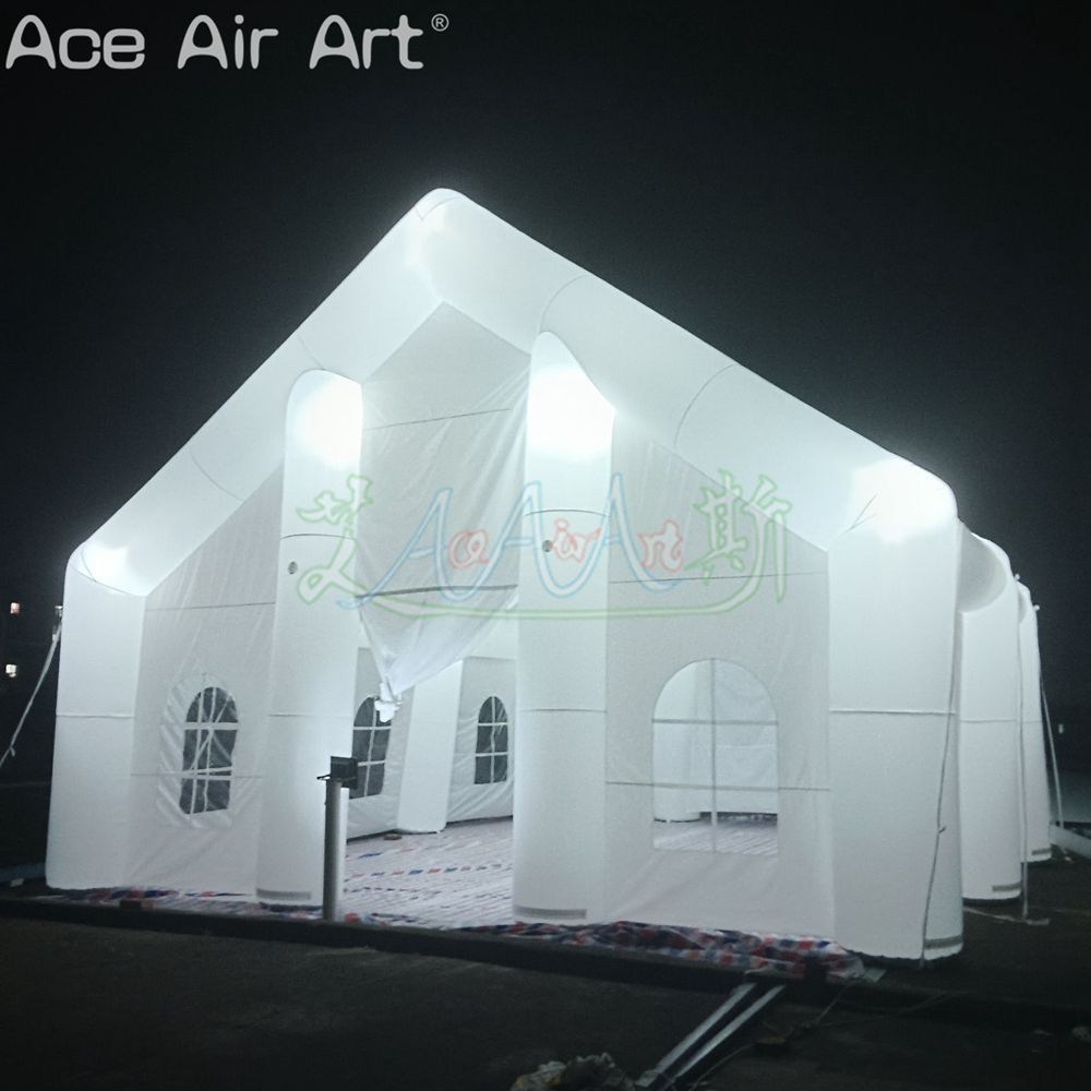 Wedding Church Inflatable Party Tent DJ Disco House with Colored Lights and Remote Controls for Holiday Celebration or Anniversary