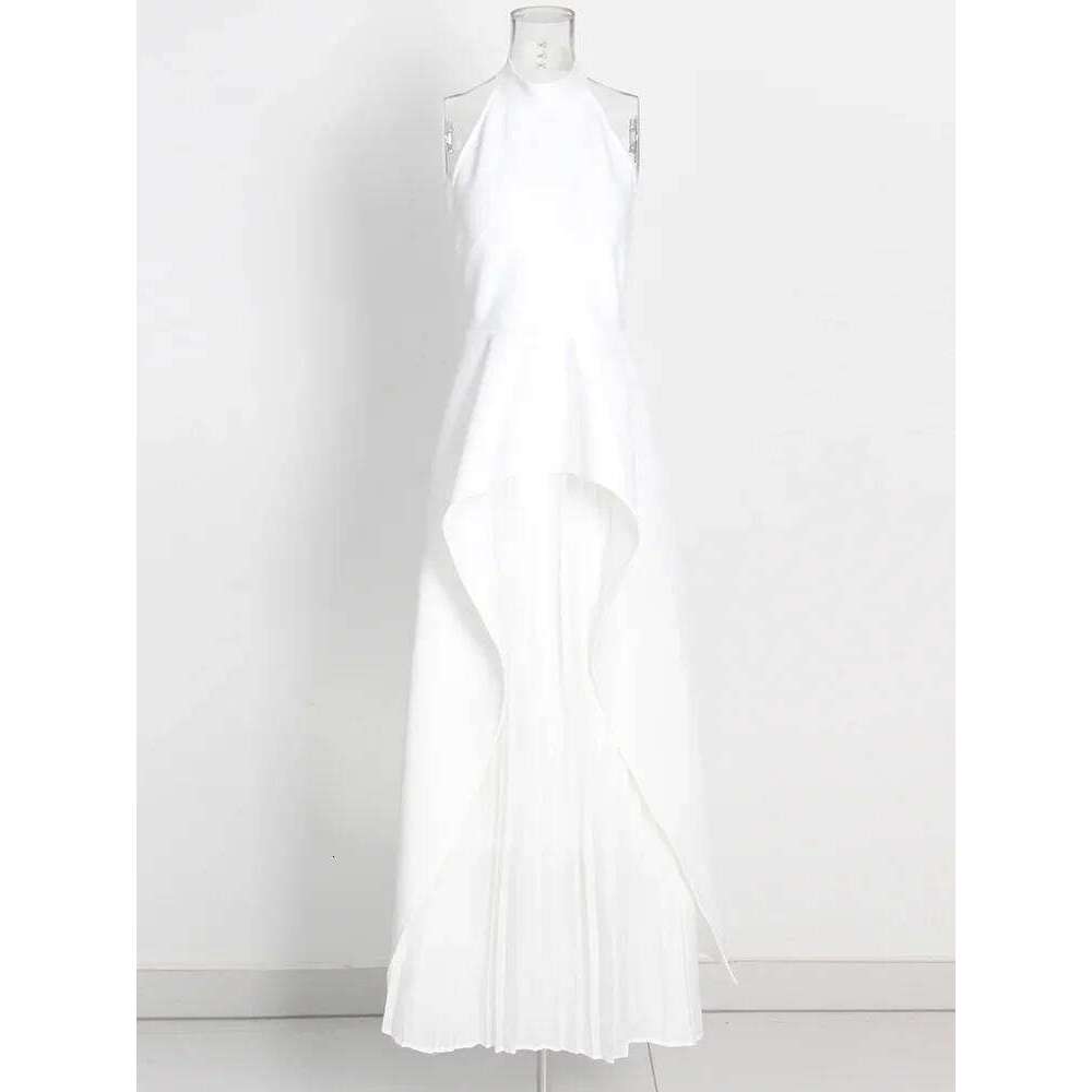 Designer Clothing 2025 Hit Color Two Piece Set For Women O Collar Irregular Tops High Waist Pleated Midi Skirts Sets Female Clothes
