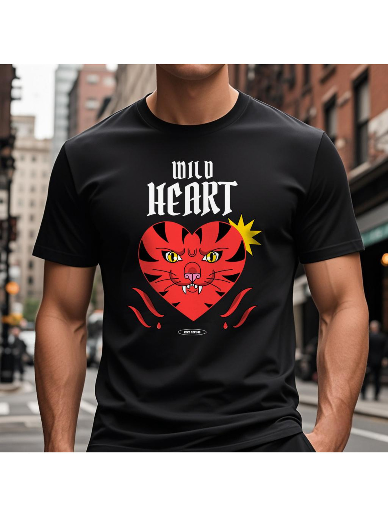 Dongdumaoyi Black Men 180G Round Collar Cotton Short Sleeve Adult Tiger S-3Xl Text T Shirts White a621