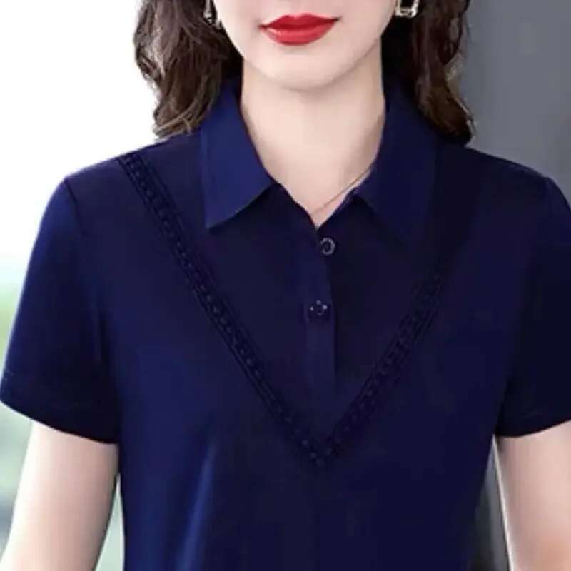 Button Womens Polo Shirts Summer Outfit Female Tee Luxury Fashion 2025 Aesthetic with Collar Youth Pulovers on Offer T-shirts
