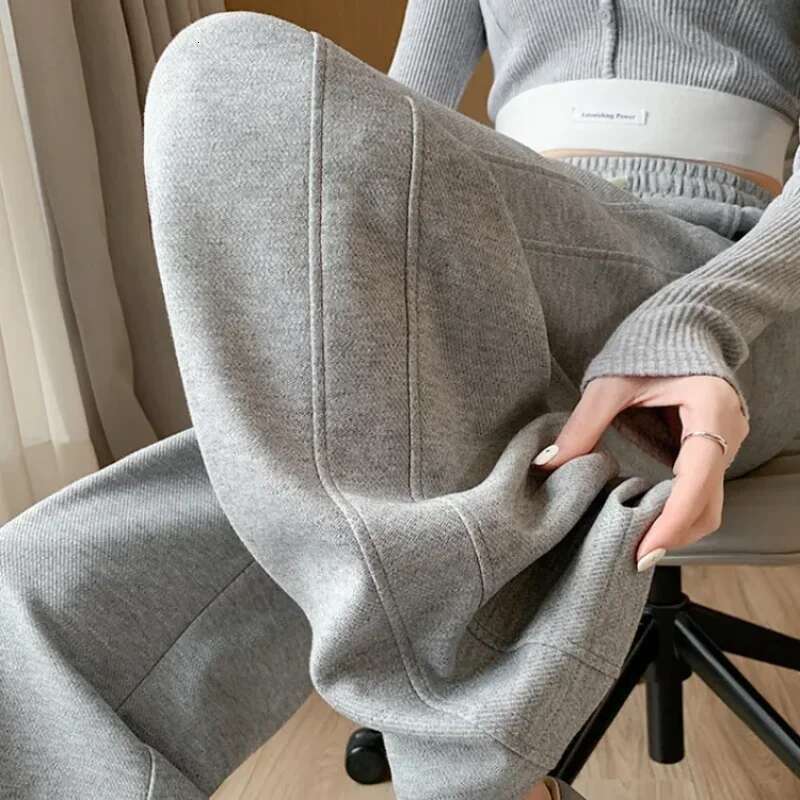 Long Spring Autumn Woman Trousers With Pockets Harajuku Casual All Medium Chic and Elegant Pants for Women Original 90s Classic