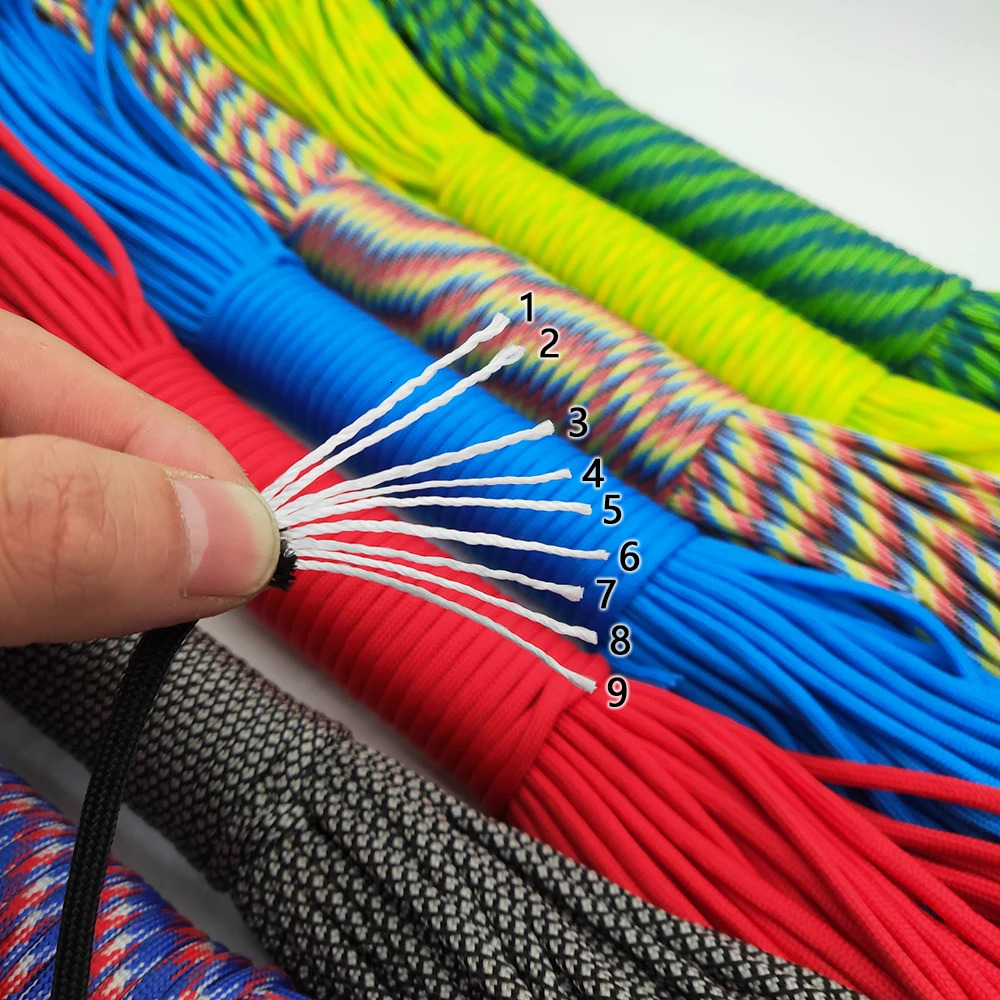 31 Meters Dia4mm 9 stand Cores Paracord for Survival Parachute Cord Lanyard Camping Climbing Rope Hiking Clothesline y250611