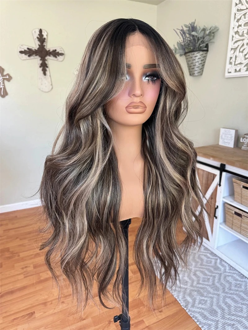 Hd Transparent Body Wave Lace Front Wig Colored Highlight Human Hair Wigs For Women Brazilian 4/27 Blonde Pre Plucked Wigs Synthetic