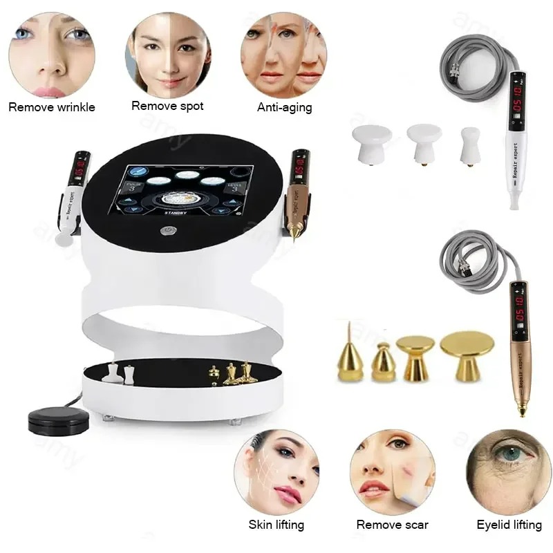 2 in 1 Plasma Jet Pen Cold Plasma Pen Freckle Spot Acne Removal Face Lifting Rejuvenation anti-wrinkle Skin Care Beauty Device