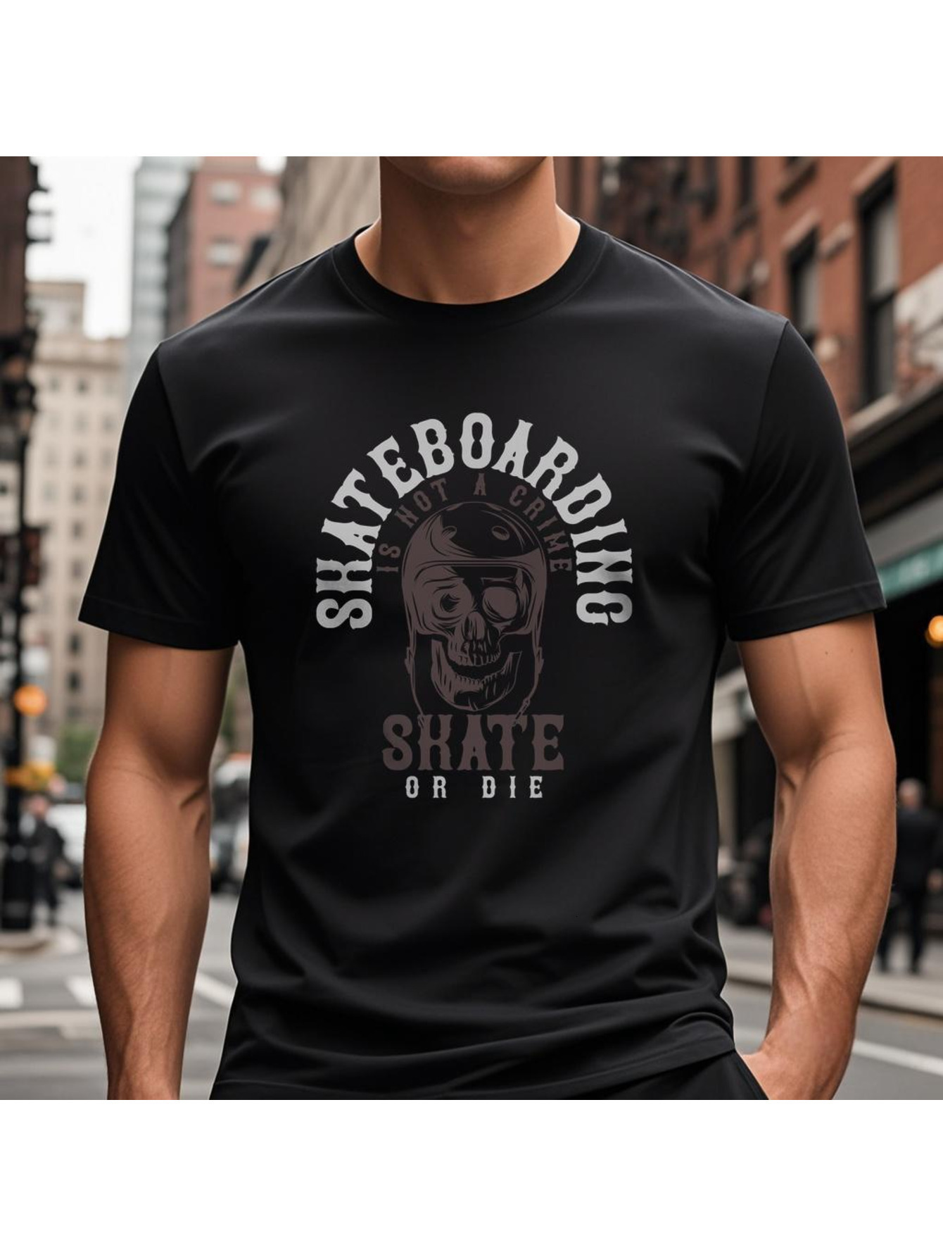 Dongdumaoyi Black 180G Men White Short Sleeve Adult Text S-3Xl Round Collar Skull T Shirts Cotton d43f