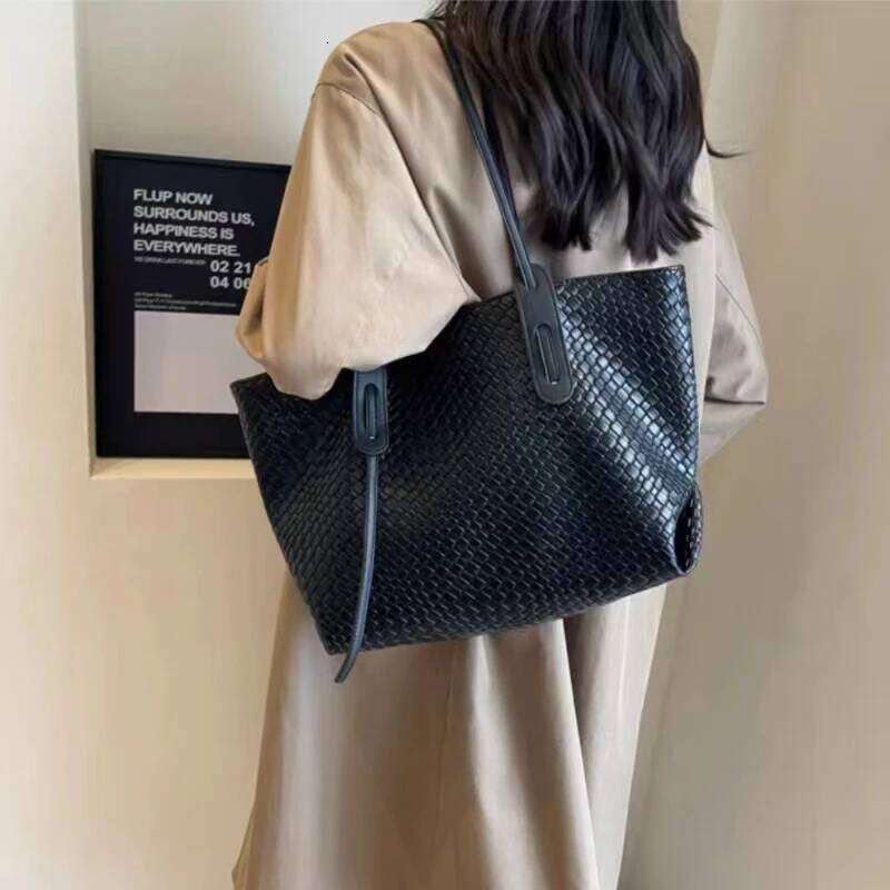Women's Large Capacity Handbag For Winter PU Leather Fashion Trend Shoulder Side Bag Vintage Shopper Shopping Office Tote