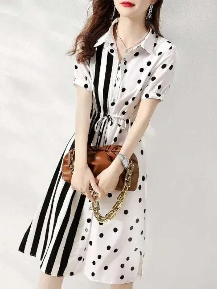 Clothing Midi Female Dresses 2025 Tshirts Chic and Elegant Pretty Bandage Shirt Womens Dress Promotion Cotton X Xxl One-piece G