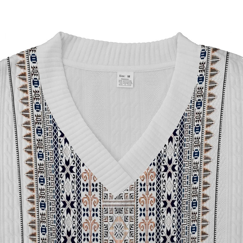 Mens Printed Casual Loose V Neck Textured Jacquard Fabric HalfSleevedT Shirtan dSh ortsTw oPieceSet Fas hionableSum merMen sSui tCom fortableand Tre n