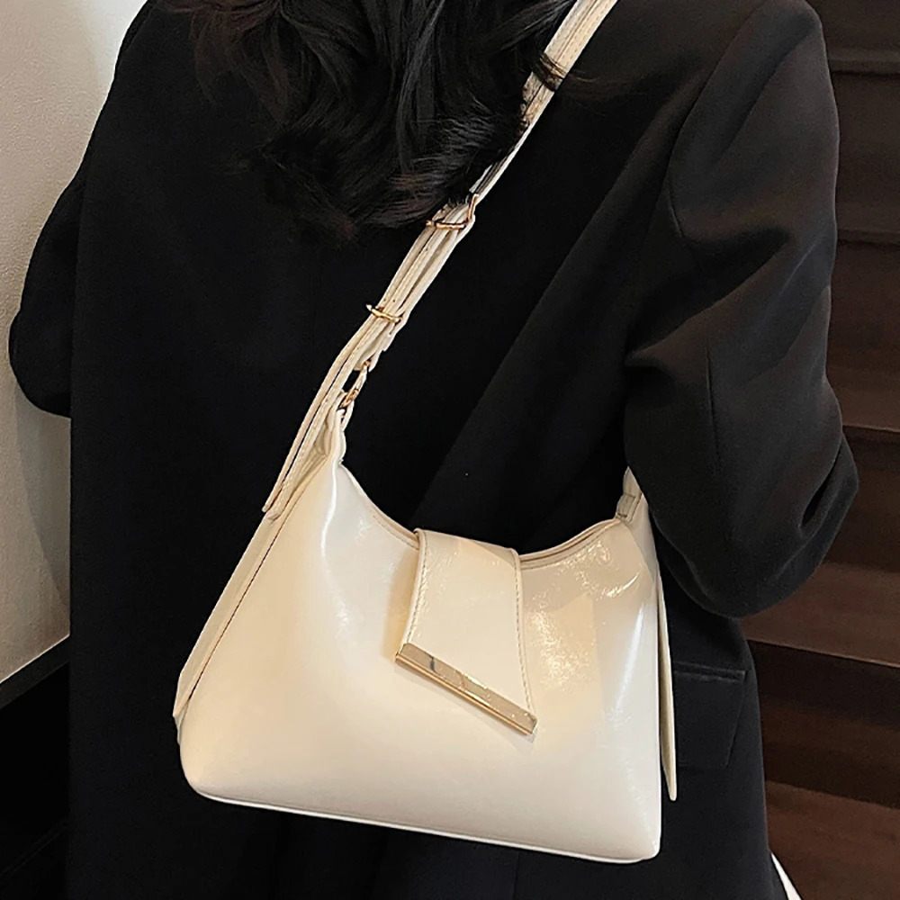 Women Summer Glossy PU Delicate Crossbody Bag High Grade Buckle Zipper One Shoulder Bags Versatile Commute Underarm Packs 250614