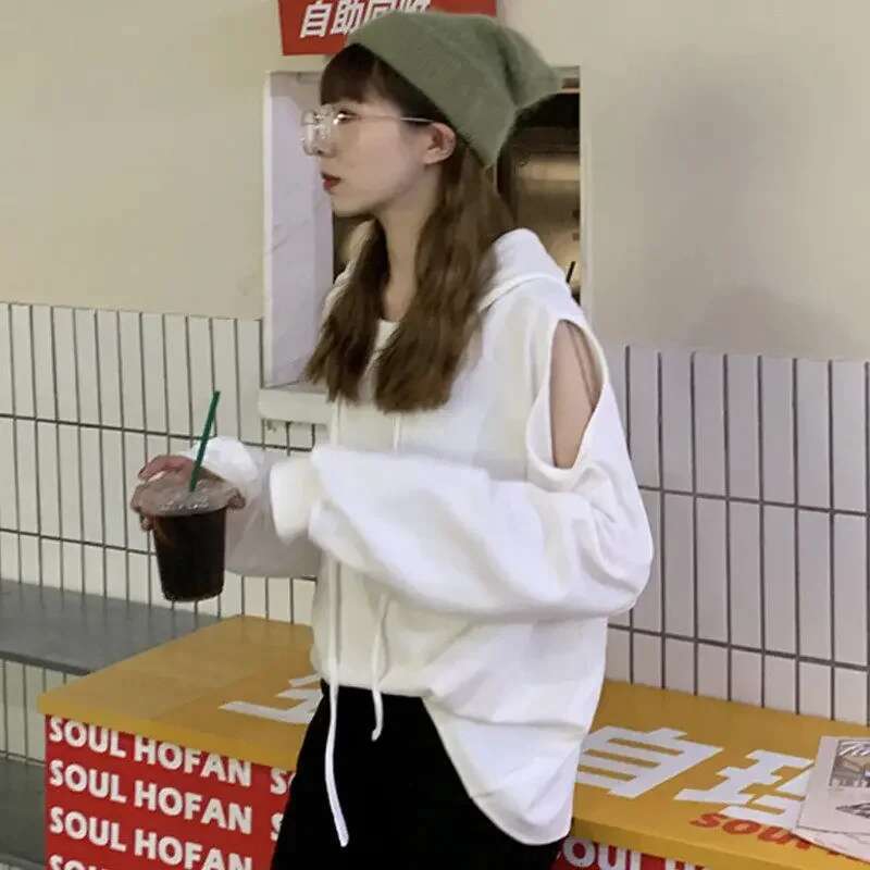 Woman Tops Basic Hooded Sweatshirt for Women Baggy Casual Loose Hoodies M Harajuku Fashion Korean Streetwear Y2k Outerwears Xxl