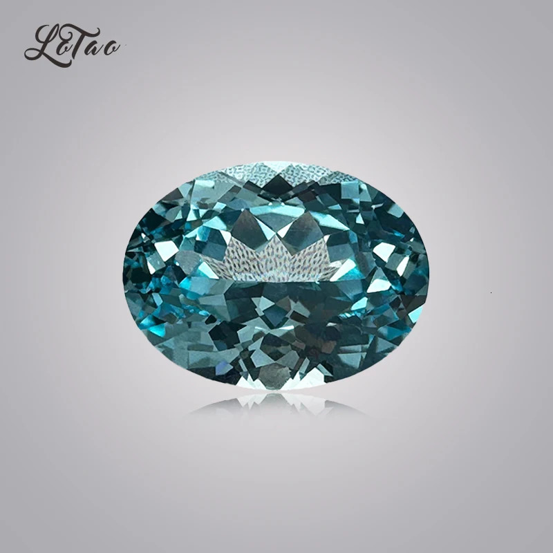 Lab Grown Sapphire Extremely Shiny Quality Oval Shape Aquamarine Color Top Quality Pendant Gemstones for Charm Jewelry Making 250617