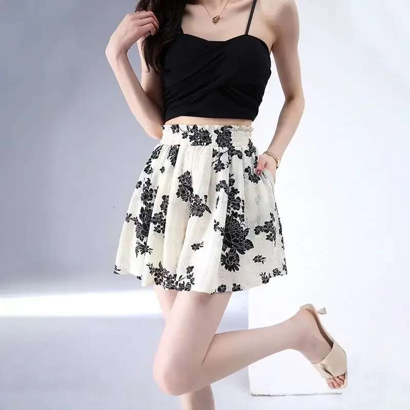 Casual Female Short Pants Elastic Waist Womens Shorts Wide Summer Elasticty Classic Youthful Hot Outfits Wholesale Comfy Cheap