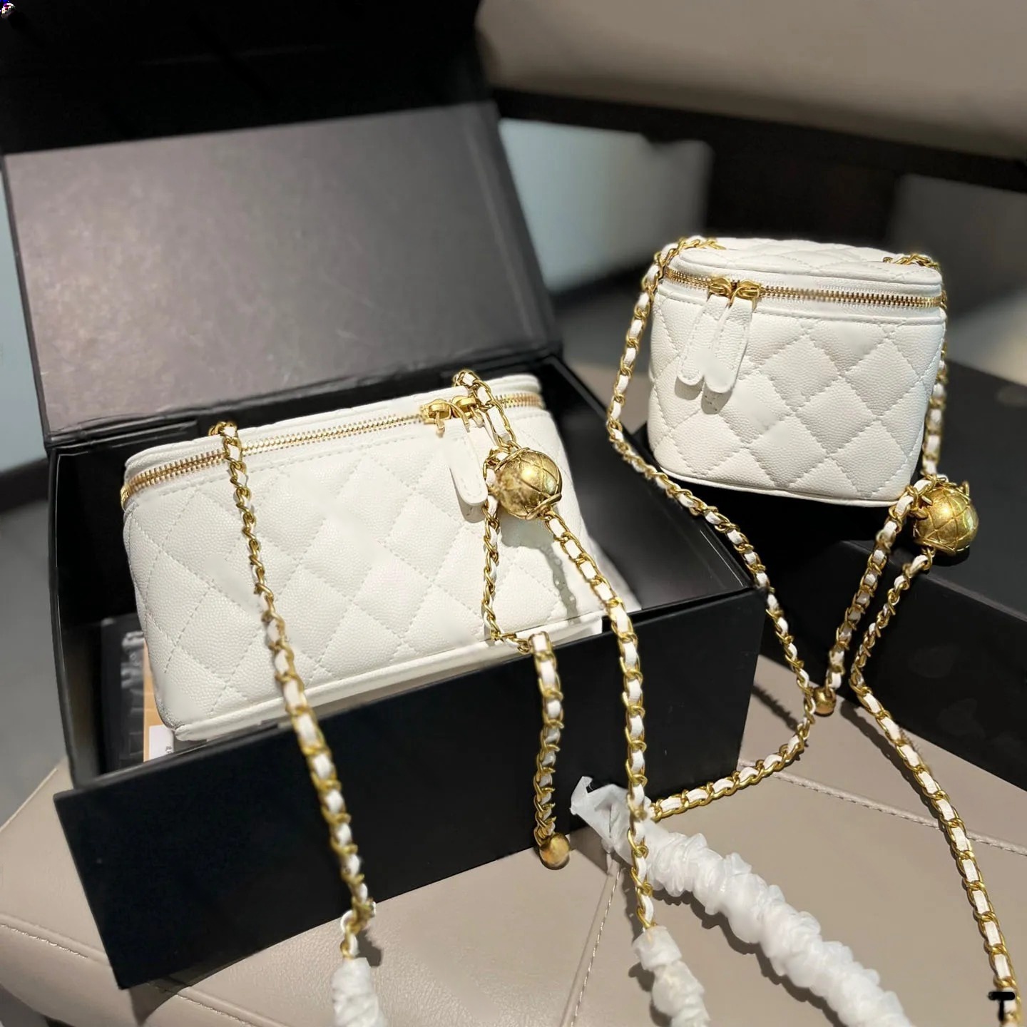 Designer Makeup Box Women Leather Luxury Handbag Shoulder bag Cosmetic Purse Toiletry Pouch Storage Cosmetic Nice Vanity Case Chain Crossbody Box Bags