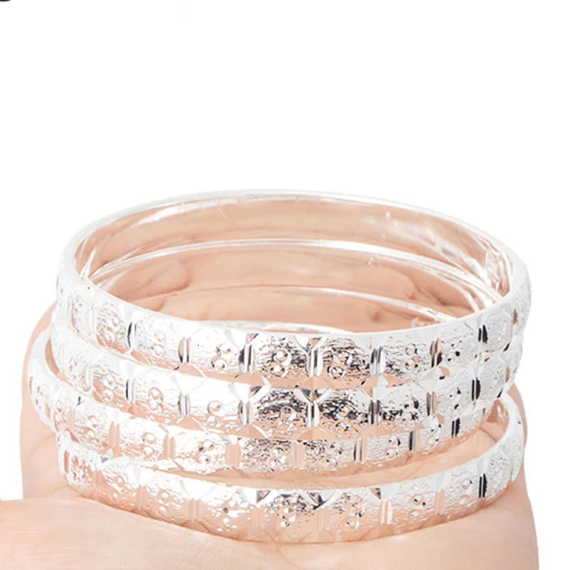 Dubai Silver Bangles High Quality Women Bride Jewelry Gold Color Ethiopian Indian bangle African Middle East Bangles Bracelets 250616