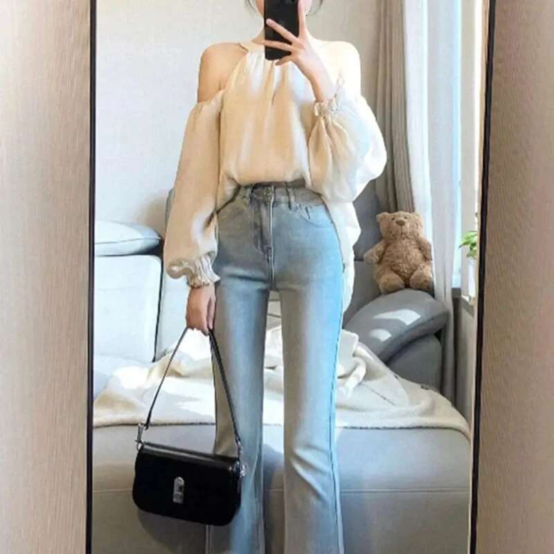 Womens Jeans Flared Slim Fit Female Cowboy Pants Flare Streetwear Cheap Harajuku Fashion 2025 High Quality Stretched Trousers