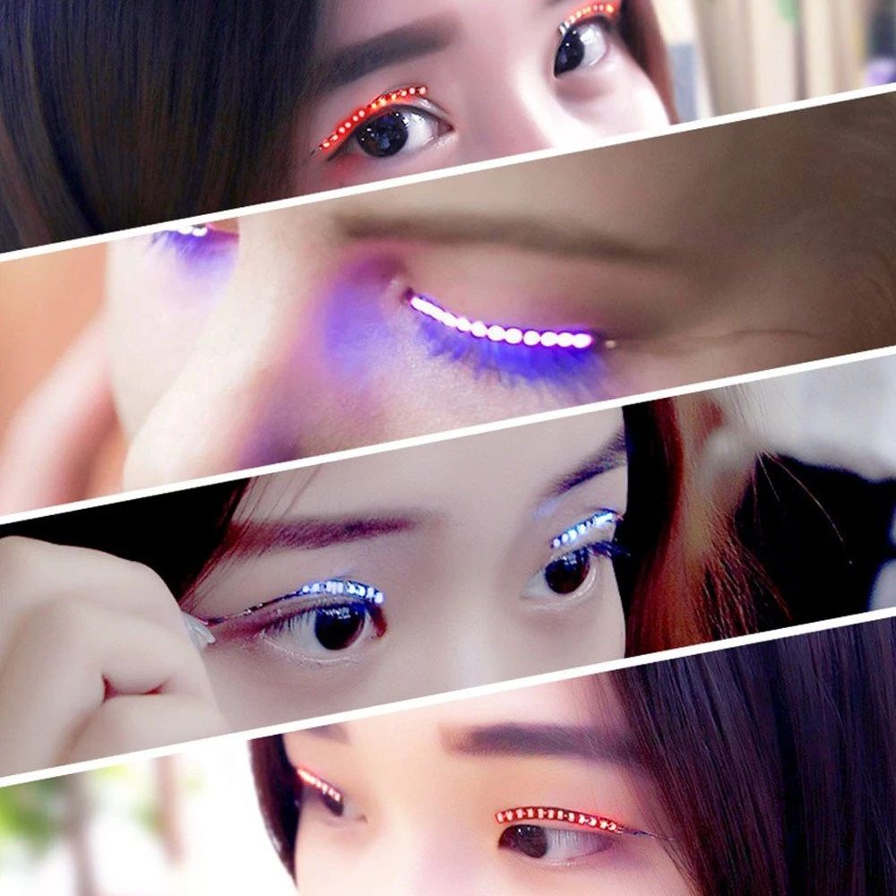Led eye lashes flashing eyelashes sound interactive shiny for Club Halloween Party 60pairs
