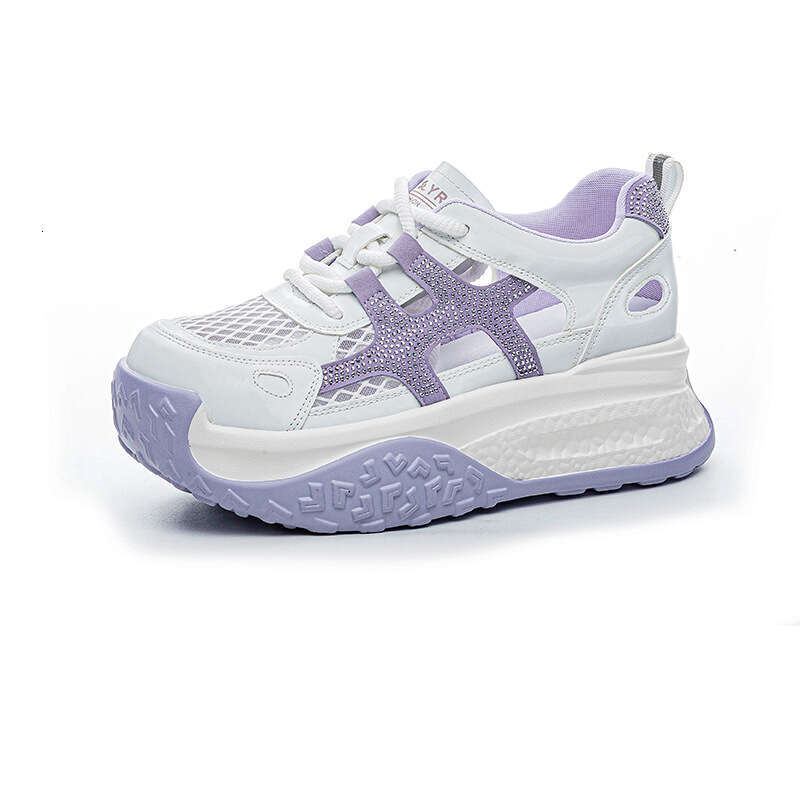 Hollow Breathable Mesh Dad Shoes New 2025 Summer New Thick-Soled Versatile Casual Sports Super Popular White Sneakers For Women