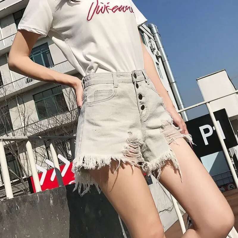 With Waist Pocket Ripped XL Short Jean Pants Woman Elegant Jorts New In Wholesale 2000s Clothes Y2k Cheap Denim Shorts for Women