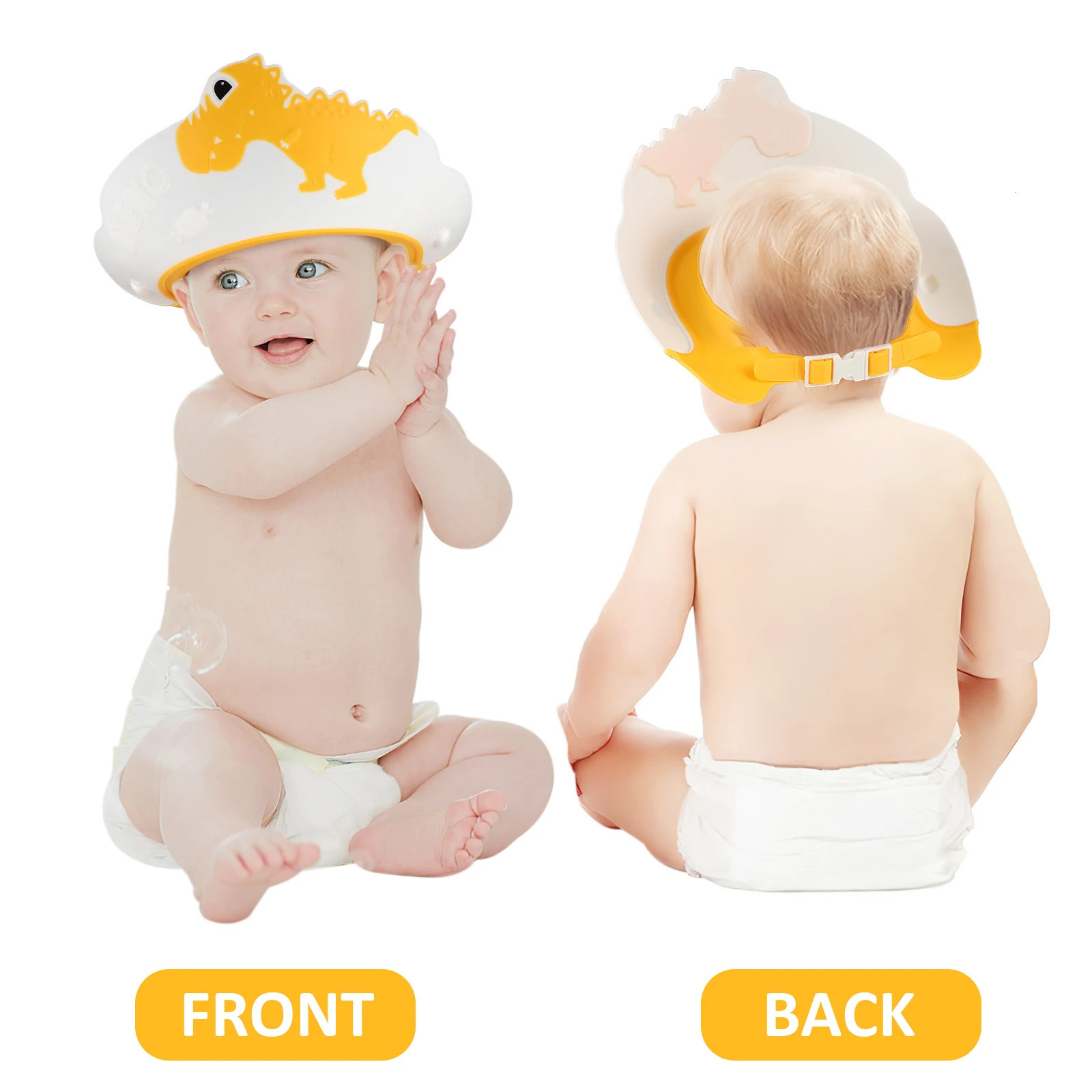4pcs Shower Set Plastic Adjustable Baby Hair Washing Guard Kids Caps Baby Hair Washing Hat Dinosaur Safe Material 250617