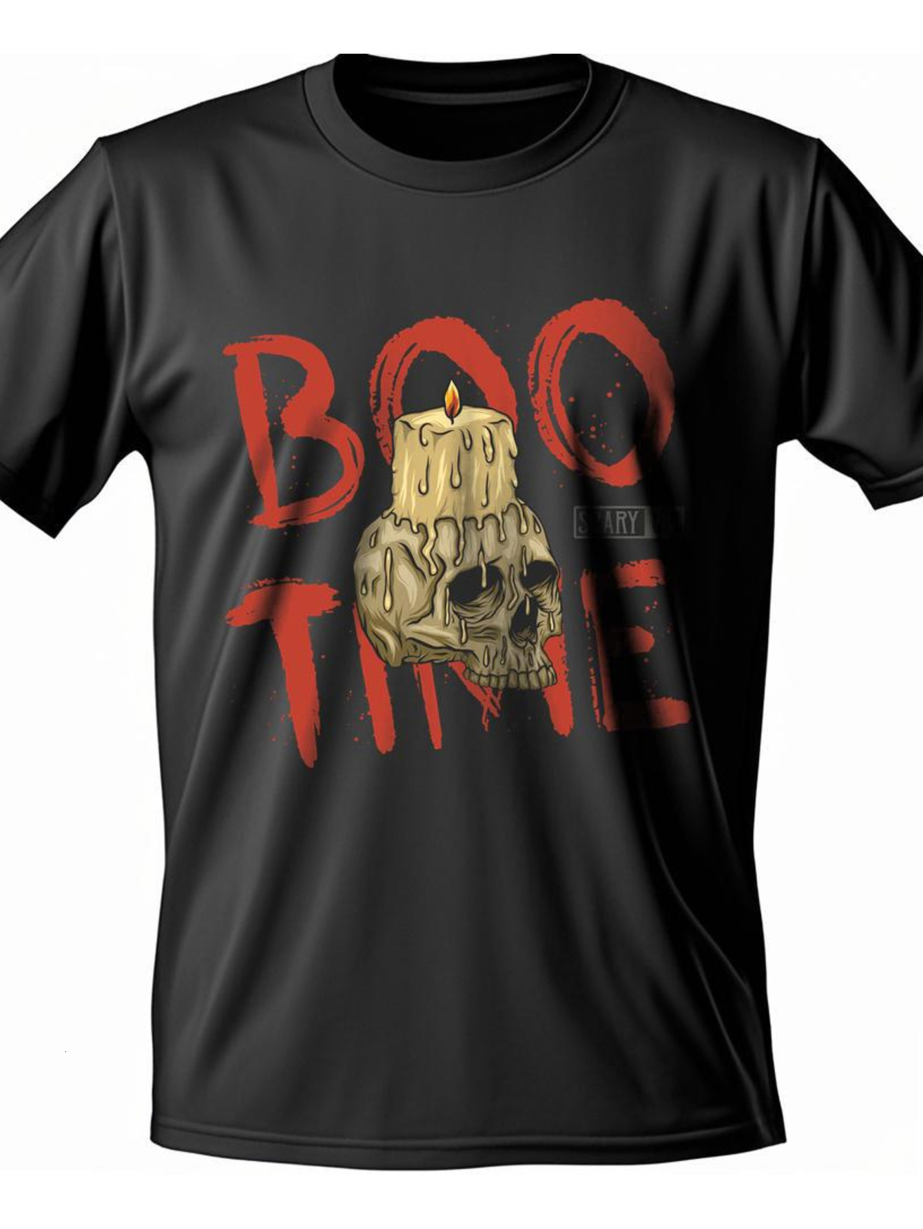 Dongdumaoyi Men Cotton Short Sleeve 180G White Round Collar S-3Xl Adult Black T Shirts Skull Text deeb