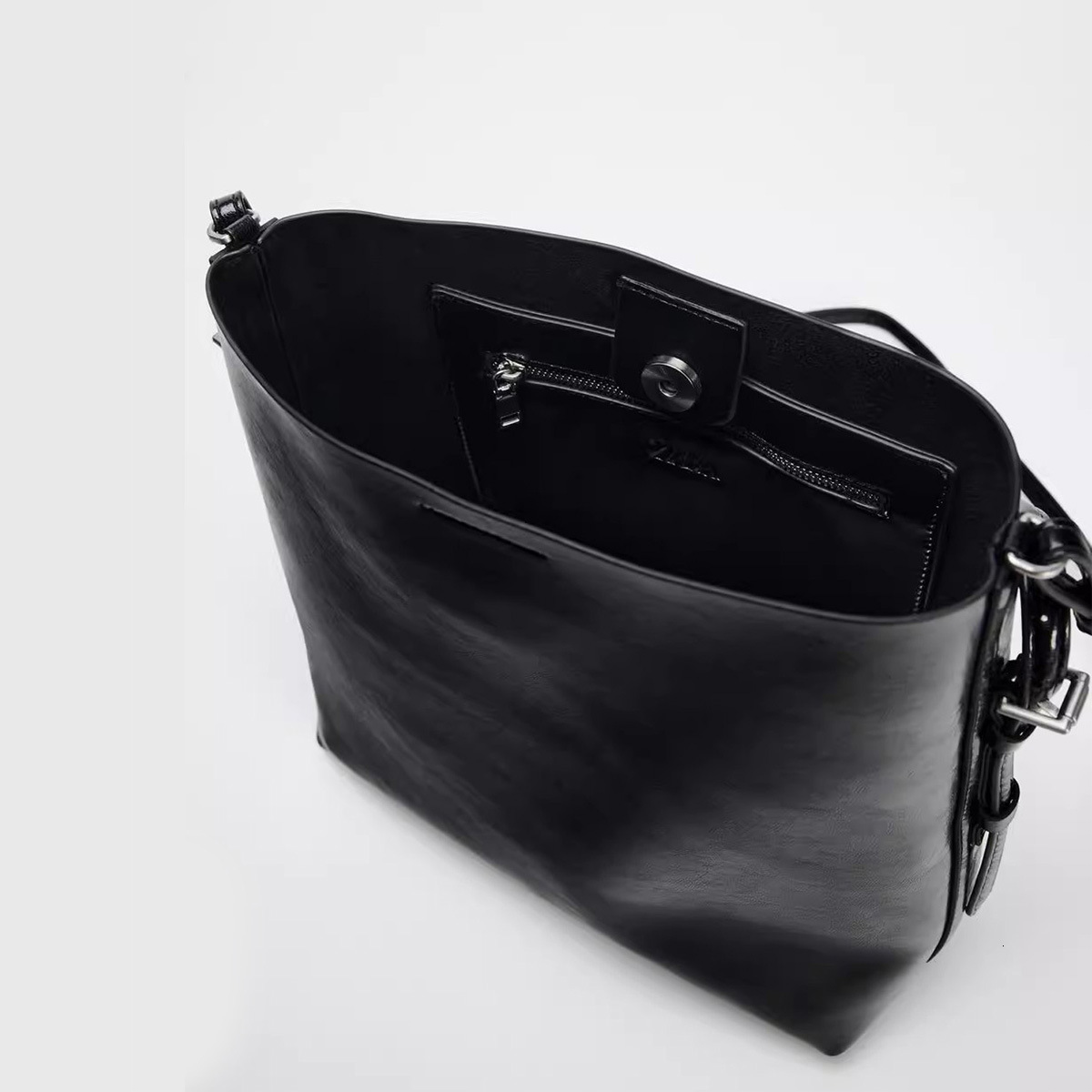 Free Shipping Designer 2025 autumn New Women's Bag Luxury Bag Black Elegant Double Strap Single Shoulder Fashion Handbag Crossbody Bucket Bag Wat