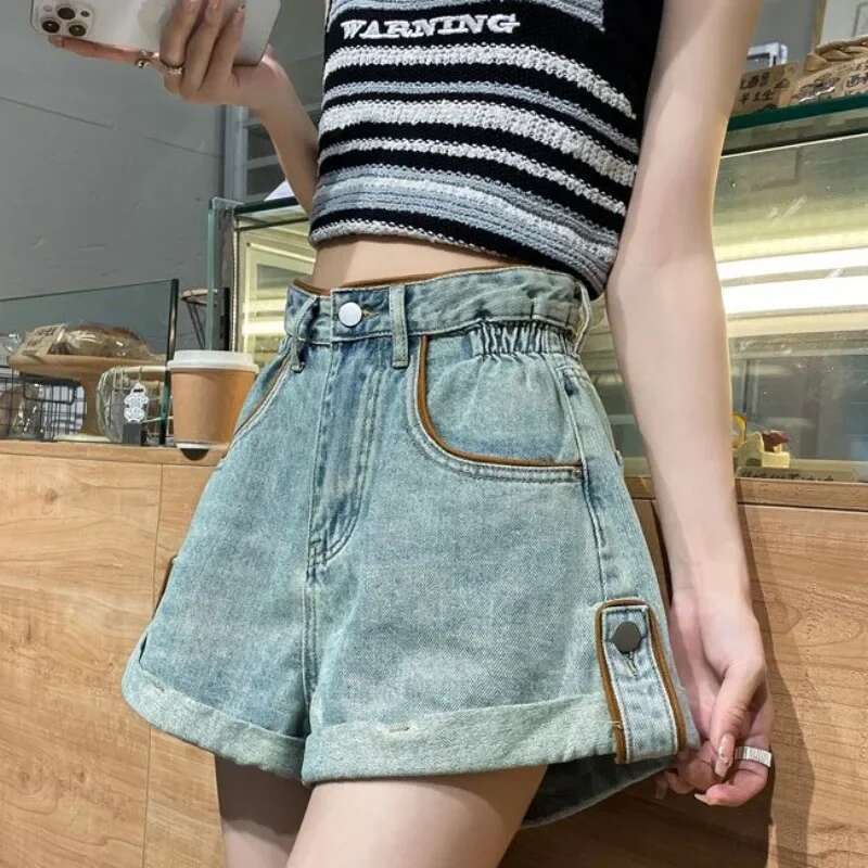 Wide Baggy Womens Denim Shorts Loose With Waist Pocket Female Short Jeans Pants Casual Harajuku Fashion Korean Style Kpop Hot