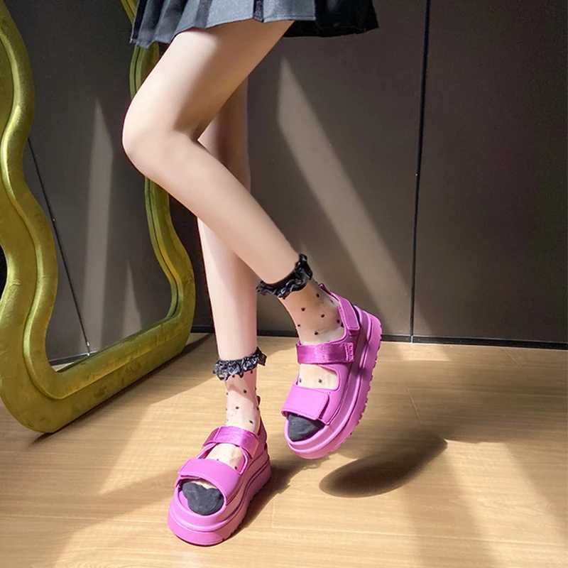 Open Toe Casual Womens Sandals High Quality FAshionable And Comfortable Thick-soled Shoes 2025 Summer New Buckle Sandals M250617