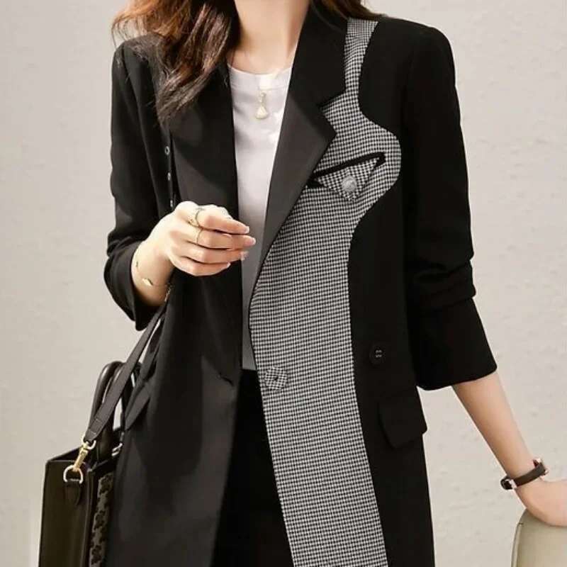 Coats for Women Splicing Outerwears Loose Korean Fashion Blazer Woman Popular Clothes In Promotion Style Fall 2025 New On Jacket