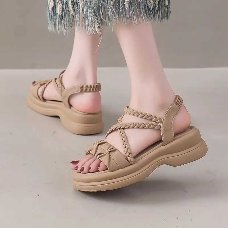 Ladies Shoes Roman Style Beach Platform Outdoor Womens Sandals 2025 Trending High Quality Footwear Summer Sale On The Best Shoe M250617