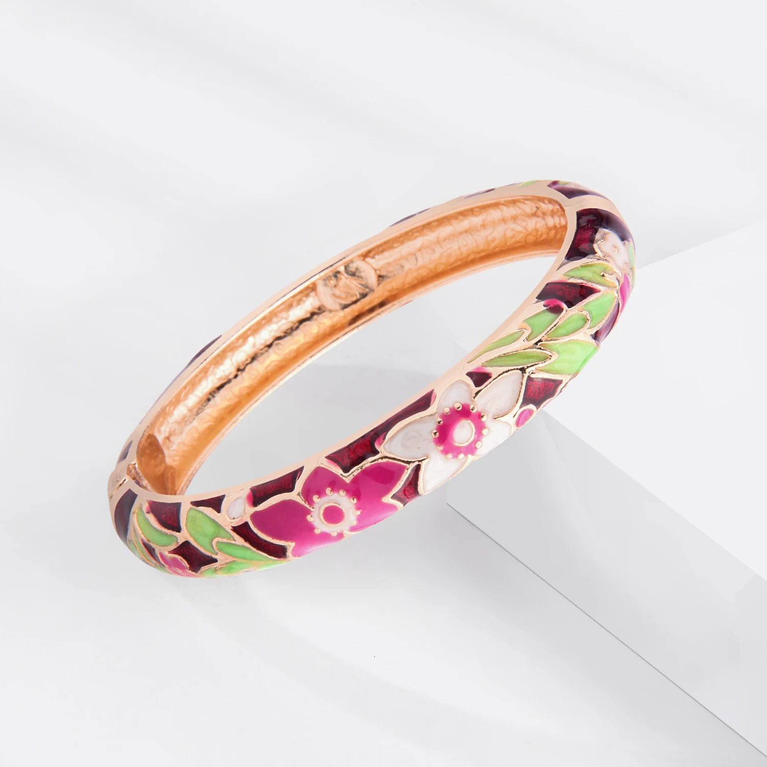 1 PC Cloisonne Bracelets For Women Enamel Bangles Womens Bracelet Bangle On Hand Alloy India Jewelry African Hawaiian Dark Red 250616