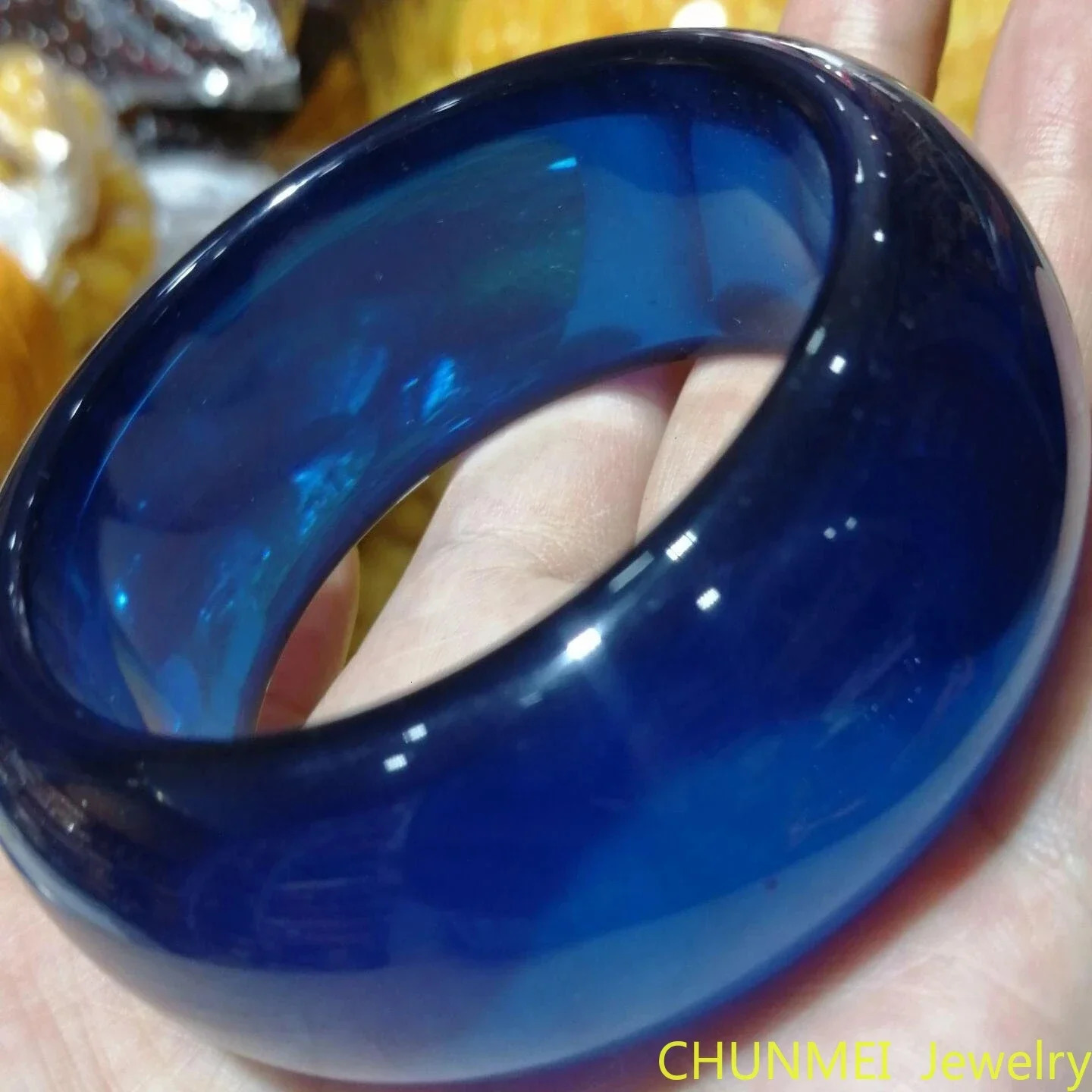 Blue Natural Ambers Bangles Women Handmade Bracelet Jewelry Accessories Baltic Amber Bangle for Mom and Girlfriend Lucky Gifts 250616