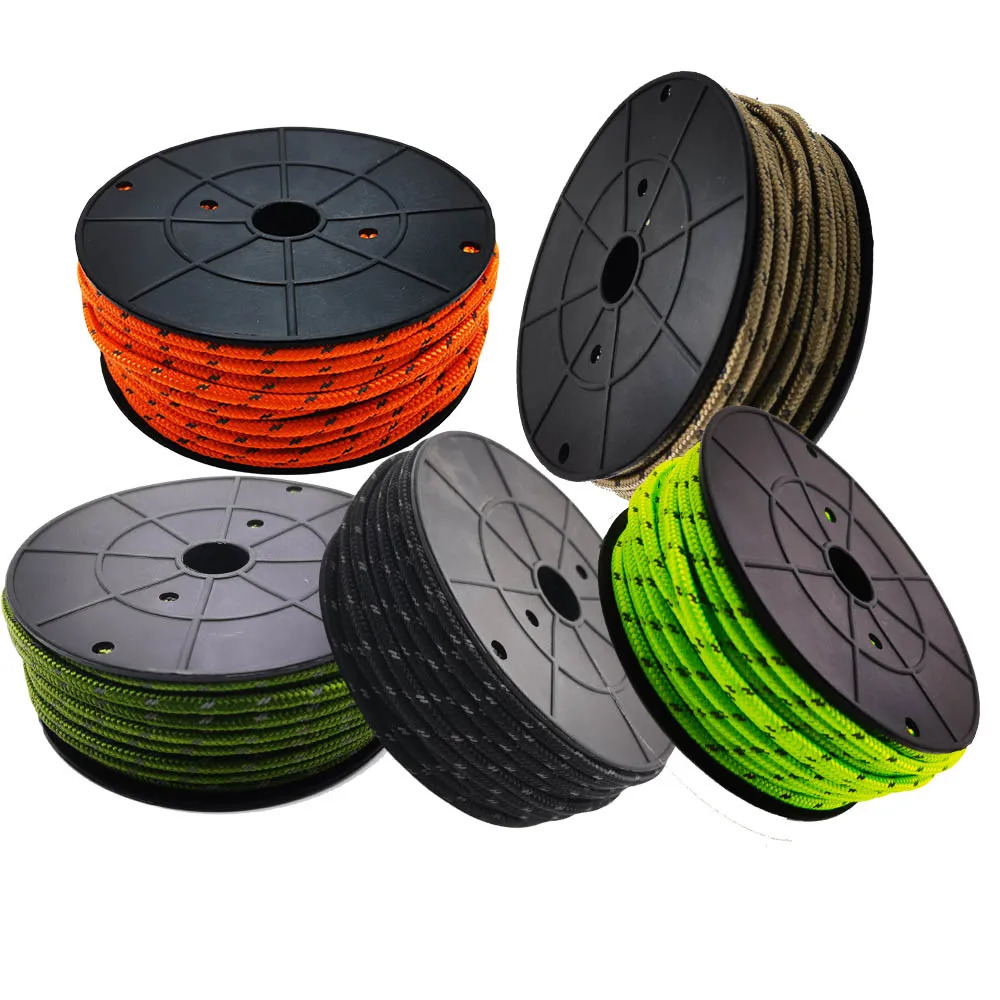 30M Reflective Paracord 6mm Parachute Cord Outdoor Camping survival Rope Durable Umbrella Tent Lanyard Strap Clothesline 250611