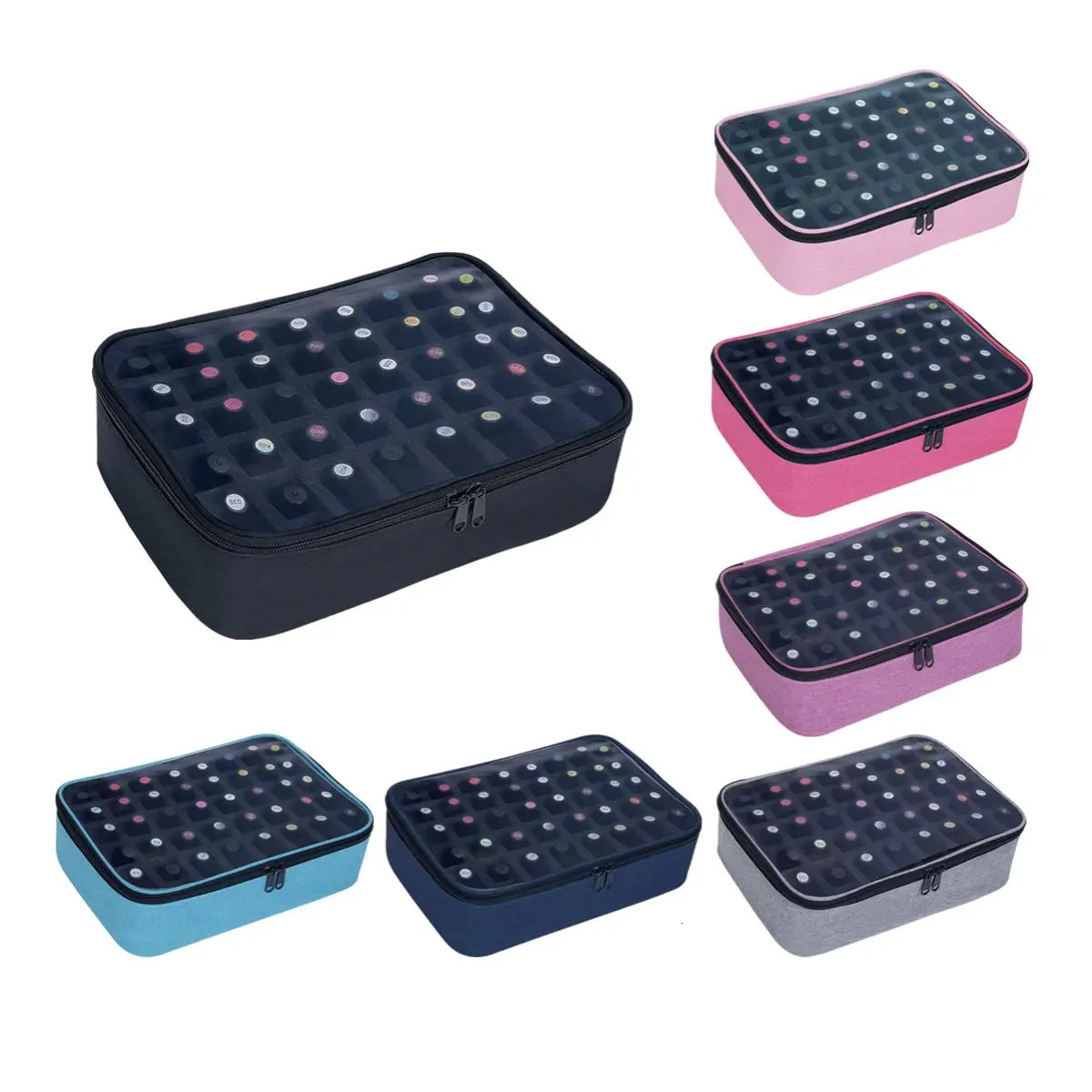 40 Bottles Nail Polish Storage Bag Multicolor Portable Handheld Large Cosmetic Holds up to 15 ml Drill 250614