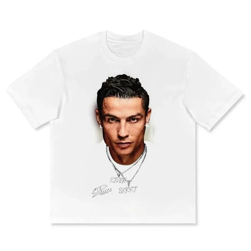 Pure Cotton American-style Streets Both Sexes Fashionable Vintage Print Short-sleeved T-shirt