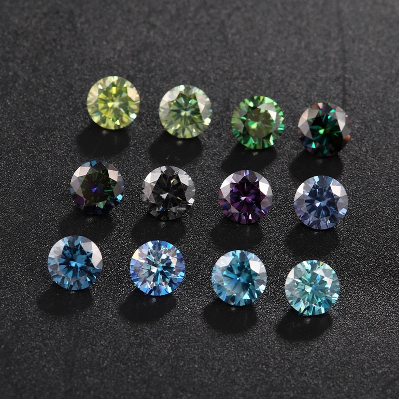 Colorful Round 0.1-10ct RarerPink Loose Stone Red Purple Good Cut Colored Green Black Blue Real Diamonds 250617