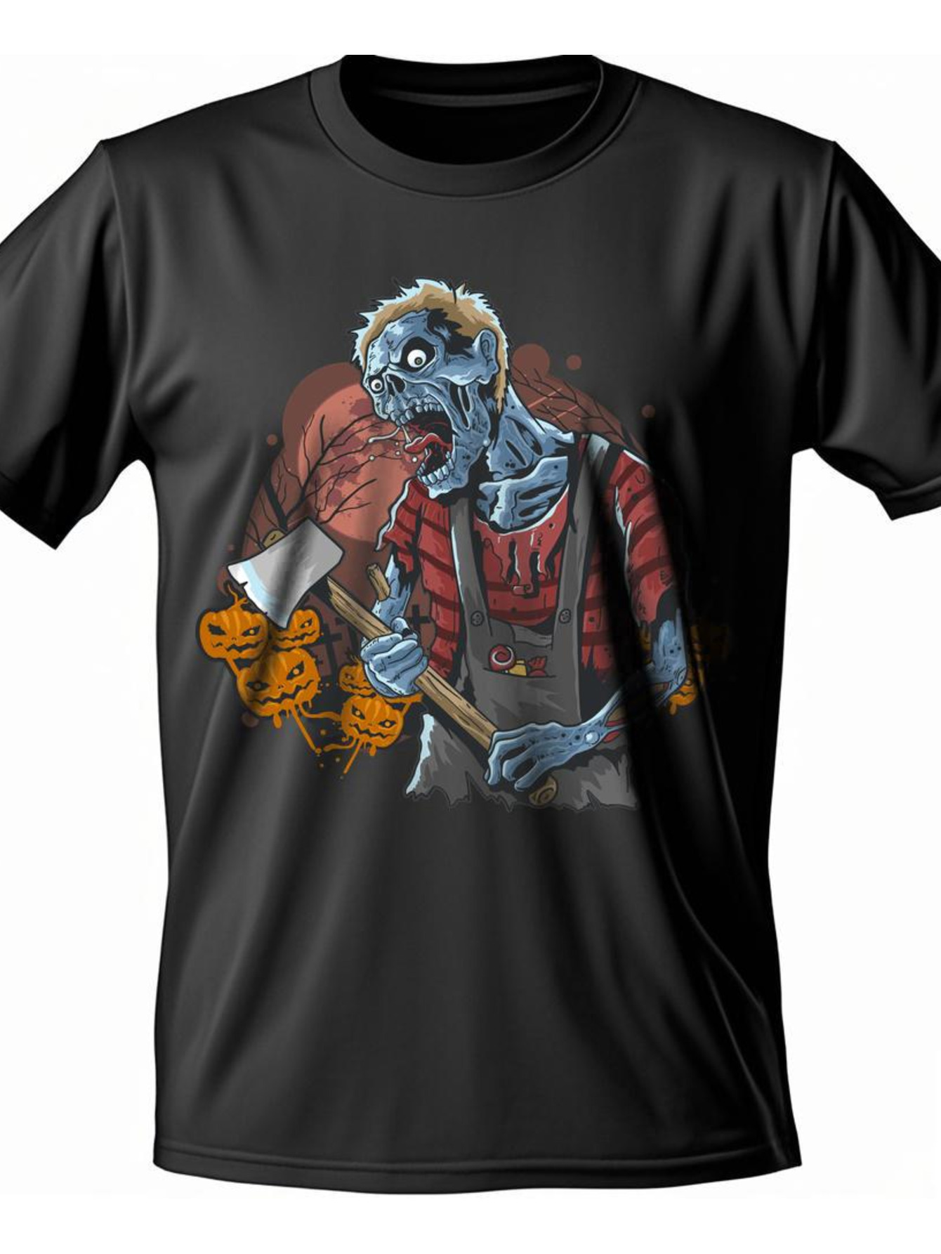 Dongdumaoyi White Men T Shirts Round Collar Text Adult Cotton 180G S-3Xl Short Sleeve Black Graphics Halloween cdee
