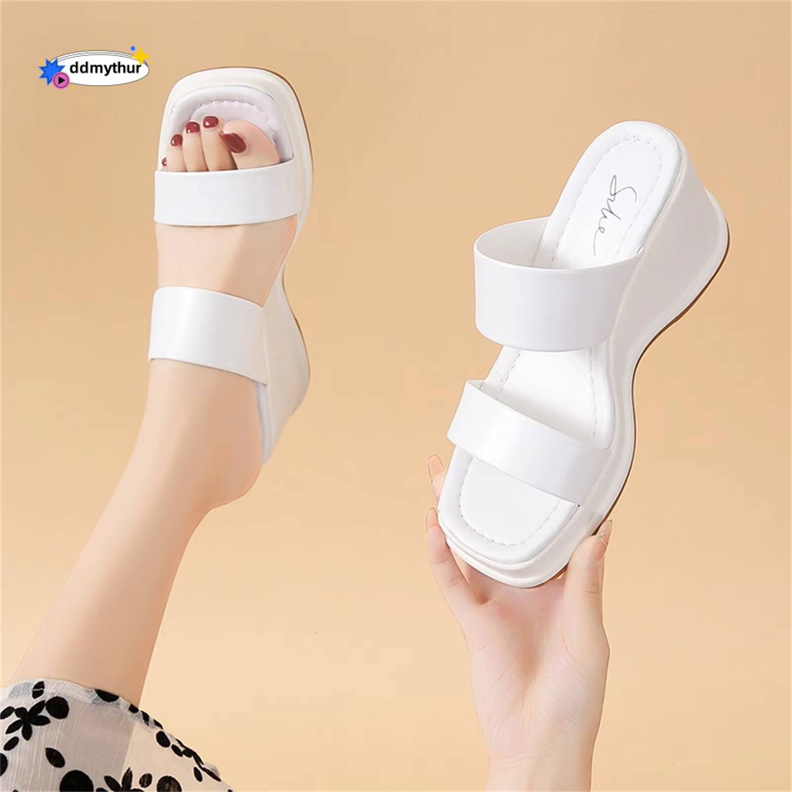 Free Shipping Summer Wedge Heel Thick Sole Solid Color Womens Dress Casual Pineapple Sandals For Women ddmythur