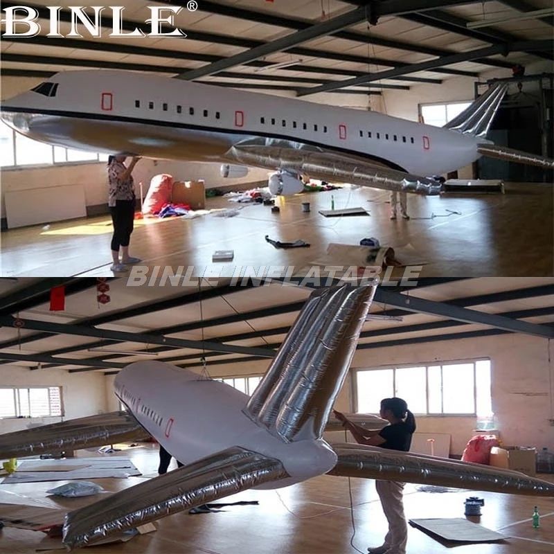 8m length (26ft) Super Quality logo printable Large inflatable airplane aircraft Model air balloon decoration toys sport for advertising