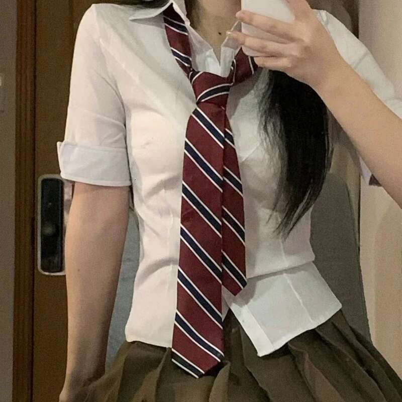 Button Woman Top Up With Short Sleeve Chiffon Shirts Blouses For Women S Xxl Premium Streetwear Cool Elegant Social Tall