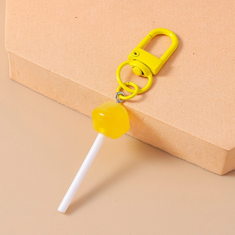 Cute Resin Candy Lollipop Keychain Mini 3D Simulation Food Key Rings for Women Girls Handbag Pendant DIY Kids Jewelry Gifts 250616