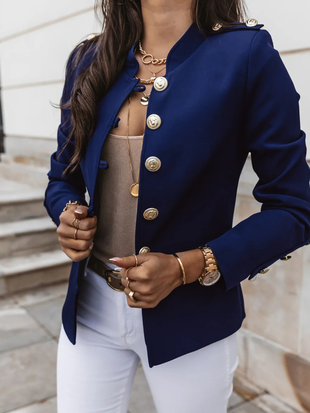 Casual O-neck Long Sleeve Jacket Outerwear Office Lady Spring Autumn Fashion Elegant Solid Blazer Coat For Women Female Top 250616
