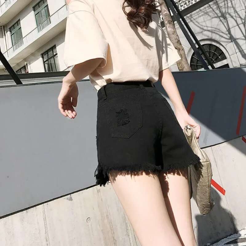 With Waist Pocket Ripped XL Short Jean Pants Woman Elegant Jorts New In Wholesale 2000s Clothes Y2k Cheap Denim Shorts for Women