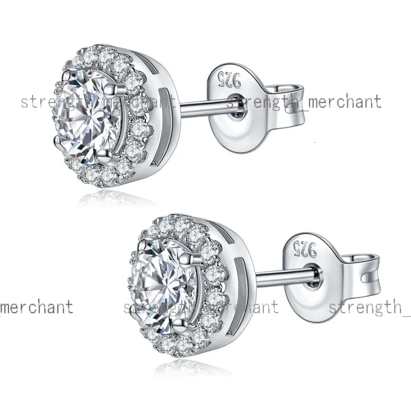 0.5ct 925 Sterling Silver round Moissanite Gemstone Earrings Elegant Stud Design for Women