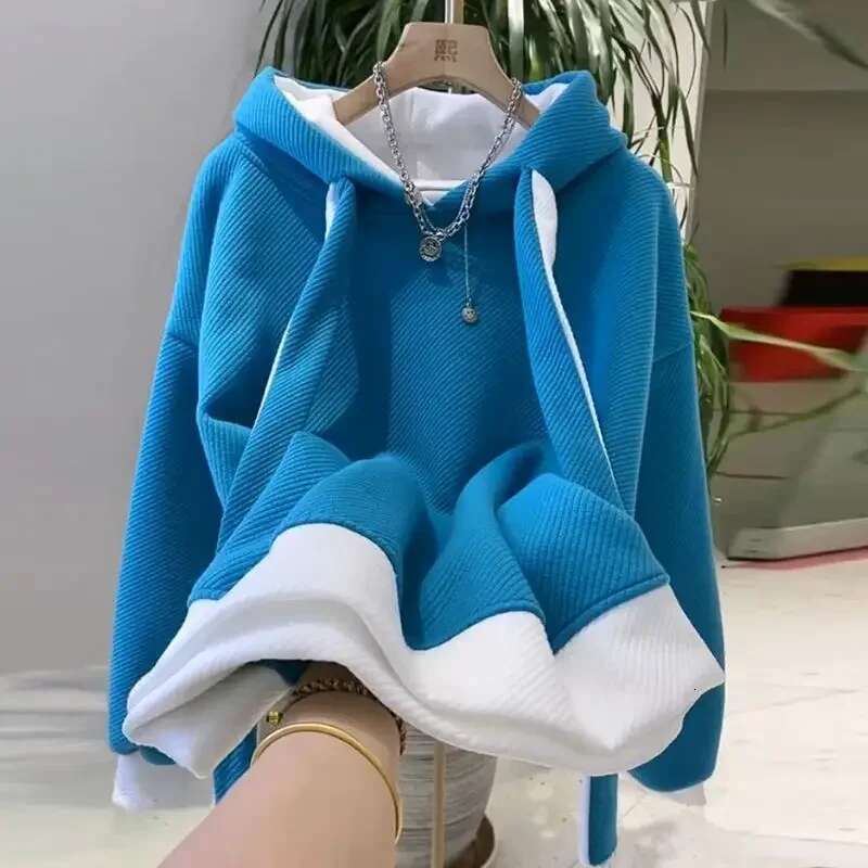 Woman Tops Cold Autumn and Winter Hoodies Thick Warm Plain Long Sleeve Matching Basic Sweat-shirt M Hooded Sweatshirt for Women