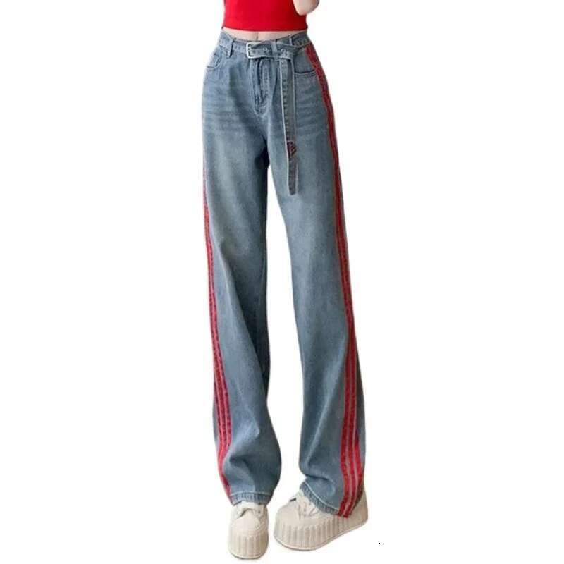 Loosefit Female Cowboy Pants with Print Womens Jeans Grunge Y2k Emo 90s Streetwear Trend 2025 Wholesale Shiny Vibrant Trousers